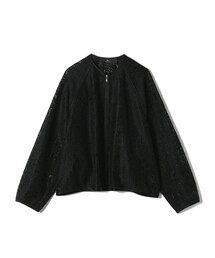 SHIPS Primary Navy Label:〈手洗い可能〉幾何学 ラッセル レース ブルゾン