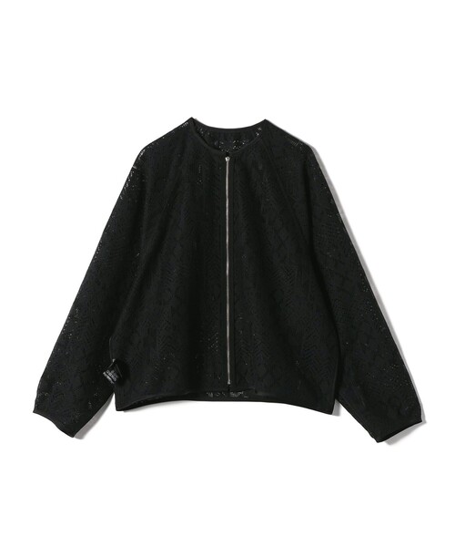 SHIPS（シップス）の「SHIPS Primary Navy Label:〈手洗い可能〉幾何学 ラッセル レース ブルゾン（ブルゾン・レディース・ブラック/ホワイト・ONE SIZE）」の9枚目の写真