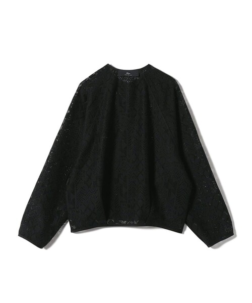 SHIPS（シップス）の「SHIPS Primary Navy Label:〈手洗い可能〉幾何学 ラッセル レース ブルゾン（ブルゾン・レディース・ブラック/ホワイト・ONE SIZE）」の8枚目の写真