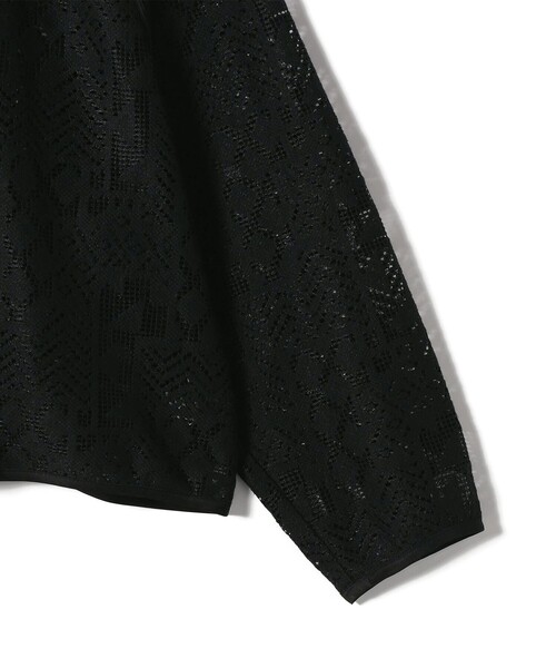 SHIPS（シップス）の「SHIPS Primary Navy Label:〈手洗い可能〉幾何学 ラッセル レース ブルゾン（ブルゾン・レディース・ブラック/ホワイト・ONE SIZE）」の6枚目の写真
