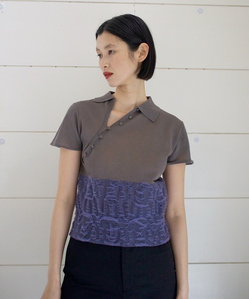 TELOPLAN（テーロプラン）の「【TELOPLAN】26SS新作 Yekta Knit Polo Just Fit / イエクタニットポロジャストフィット（ポロシャツ・レディース・ブラック系/White/グレー系・ONE SIZE）」の8枚目の写真