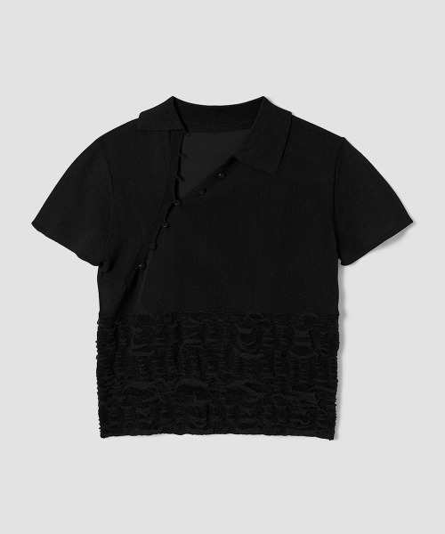 TELOPLAN（テーロプラン）の「【TELOPLAN】26SS新作 Yekta Knit Polo Just Fit / イエクタニットポロジャストフィット（ポロシャツ・レディース・ブラック系/White/グレー系・ONE SIZE）」の7枚目の写真