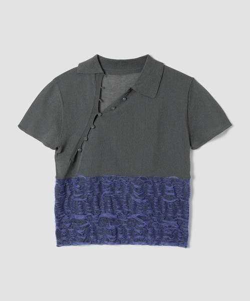 TELOPLAN（テーロプラン）の「【TELOPLAN】26SS新作 Yekta Knit Polo Just Fit / イエクタニットポロジャストフィット（ポロシャツ・レディース・ブラック系/White/グレー系・ONE SIZE）」の5枚目の写真
