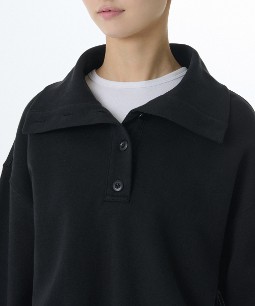 MUSINSA STANDARD WOMAN（ムシンサスタンダードウーマン）の「ウィメンズダブルニットハイネックスウェットシャツ[ブラック]（スウェット・レディース・その他・X-SMALL/SMALL/LARGE/MEDIUM）」の3枚目の写真