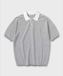 ストライプカラーHSニット_MELANGE GREY