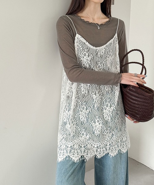 by LEGNA（バイレグナ）の「着回し力の高いレースキャミ（キャミソール・レディース・ブラック/ホワイト・LARGE/MEDIUM/SMALL）」の4枚目の写真