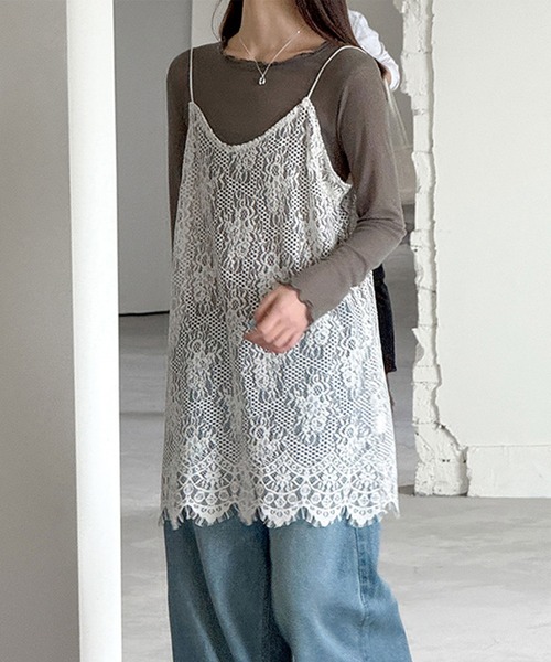 by LEGNA（バイレグナ）の「着回し力の高いレースキャミ（キャミソール・レディース・ブラック/ホワイト・LARGE/MEDIUM/SMALL）」の6枚目の写真