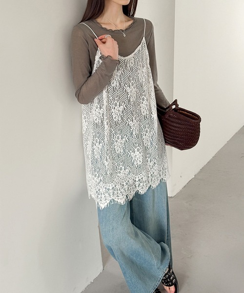 by LEGNA（バイレグナ）の「着回し力の高いレースキャミ（キャミソール・レディース・ブラック/ホワイト・LARGE/MEDIUM/SMALL）」の10枚目の写真