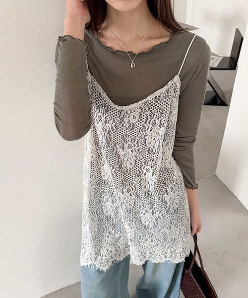 by LEGNA（バイレグナ）の「着回し力の高いレースキャミ（キャミソール・レディース・ブラック/ホワイト・LARGE/MEDIUM/SMALL）」の3枚目の写真