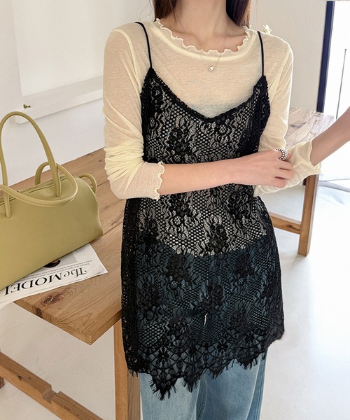 by LEGNA（バイレグナ）の「着回し力の高いレースキャミ（キャミソール・レディース・ブラック/ホワイト・LARGE/MEDIUM/SMALL）」の13枚目の写真