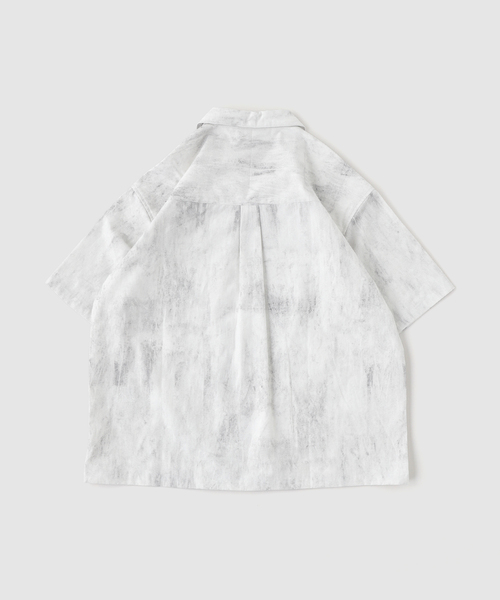 OSKR(オーエスケーアール)の「OSKR / オーエスケーアール Open Collar Graphic Print S/S Shirt(シャツ/ブラウス・メンズ・ホワイト/ブラック・MEDIUM/LARGE)」の8枚目の写真