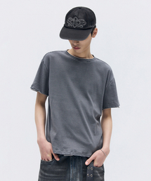 STRIPE LAYERED HALF T CHARCOAL