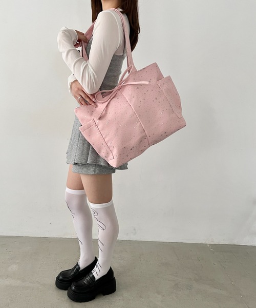Loueme(ルエム)の「トゥインクルスタートートバッグ(トートバッグ・レディース・ブラック/イエロー/ライトブルー/オフホワイト・FREE)」の6枚目の写真