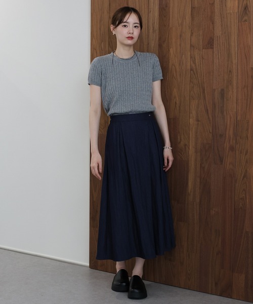 J by blue（ジェイバイブルー）の「タックフレアスカート（スカート・レディース・ネイビー/ホワイト・MEDIUM）」の18枚目の写真