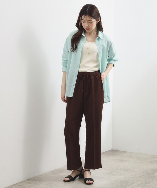 grove(グローブ)の「【洗濯機OK・ひんやり】朝晩の気温差に◎軽やかシアーシャツ(シャツ/ブラウス・レディース・ブルー系その他/サックスブルー/オレンジ系/オフホワイト・02/03/04/01/05)」の7枚目の写真