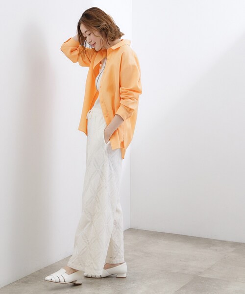 grove(グローブ)の「【洗濯機OK・ひんやり】朝晩の気温差に◎軽やかシアーシャツ(シャツ/ブラウス・レディース・ブルー系その他/サックスブルー/オレンジ系/オフホワイト・02/03/04/01/05)」の22枚目の写真