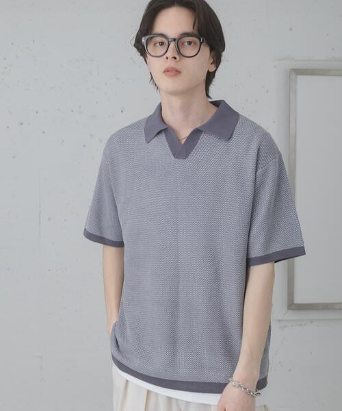 SENSE OF PLACE by URBAN RESEARCH(センスオブプレイスバイアーバンリサーチ)の「『洗濯可』ミックススキッパーニット(ニット/セーター・メンズ・ブルー/ライトグレー/オリーブ・MEDIUM/LARGE)」の4枚目の写真