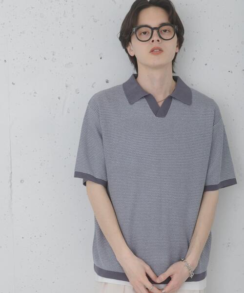 SENSE OF PLACE by URBAN RESEARCH(センスオブプレイスバイアーバンリサーチ)の「『洗濯可』ミックススキッパーニット(ニット/セーター・メンズ・ブルー/ライトグレー/オリーブ・MEDIUM/LARGE)」の5枚目の写真