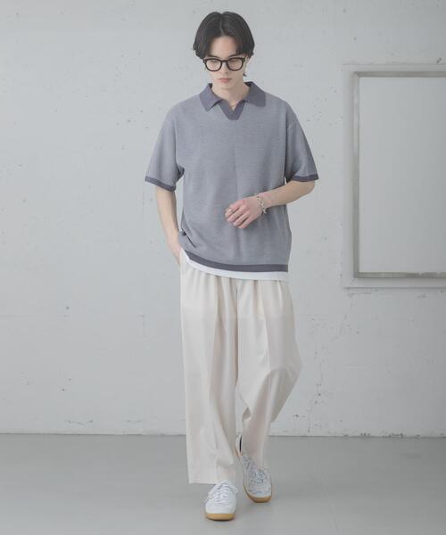 SENSE OF PLACE by URBAN RESEARCH(センスオブプレイスバイアーバンリサーチ)の「『洗濯可』ミックススキッパーニット(ニット/セーター・メンズ・ブルー/ライトグレー/オリーブ・MEDIUM/LARGE)」の6枚目の写真