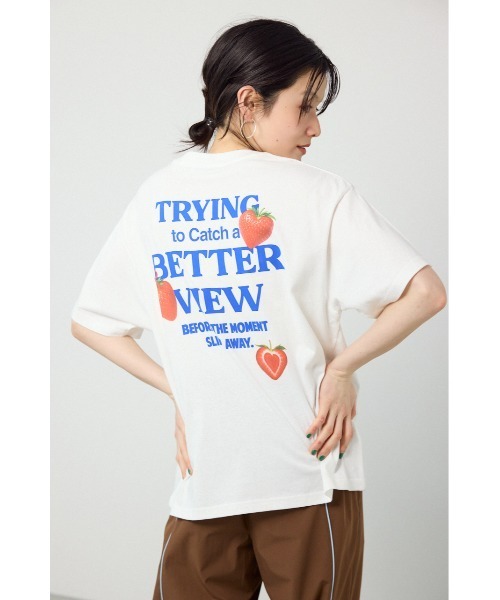 RODEO CROWNS WIDE BOWL(ロデオクラウンズワイドボウル)の「フルーツアソートTEE(Tシャツ/カットソー・レディース・ブラック/サックスブルー/オフホワイト・SMALL/MEDIUM)」の4枚目の写真