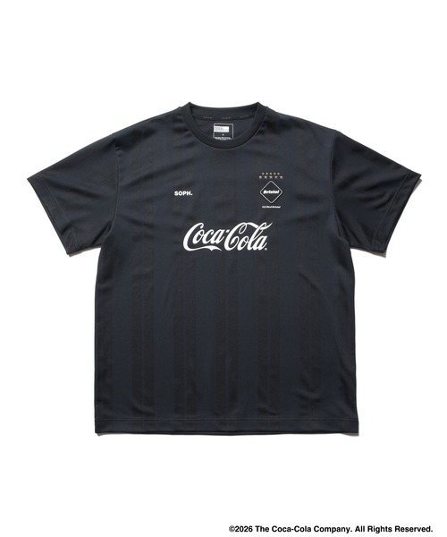F.C.Real Bristol(エフシーレアルブリストル)の「Coca-Cola WEAVE STRIPE GAME SHIRT(Tシャツ/カットソー・メンズ・グリーン/ブラック/ホワイト・MEDIUM/SMALL/XX-LARGE/X-LARGE/LARGE)」の2枚目の写真