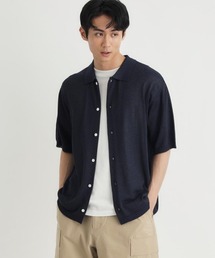 BACK NUMBER | 【BACK NUMBER】和紙ニットシャツ (半袖 / サマーニット / 夏服 / 吸水速乾 / イージーケア / アンチピリング / 羽織り / ビジカジ / ゆったり / メンズ)(ニット/セーター)