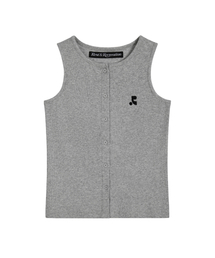 SLEEVELESS CARDIGAN - GREY