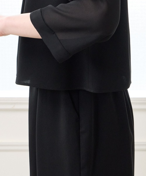 AIMER(エメ)の「【夏用喪服・礼服】マシンウォッシャブル ボウタイブラウス・タックワイドストレートパンツ セットアップサマーブラックフォーマル(スーツパンツ・レディース・ブラック・LARGE/MEDIUM)」の20枚目の写真