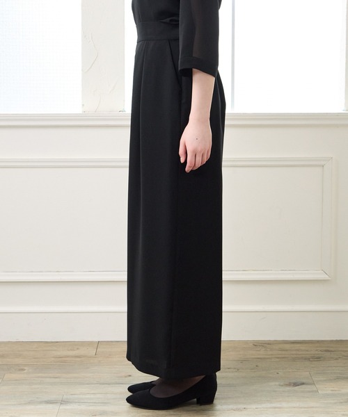 AIMER(エメ)の「【夏用喪服・礼服】マシンウォッシャブル ボウタイブラウス・タックワイドストレートパンツ セットアップサマーブラックフォーマル(スーツパンツ・レディース・ブラック・LARGE/MEDIUM)」の10枚目の写真