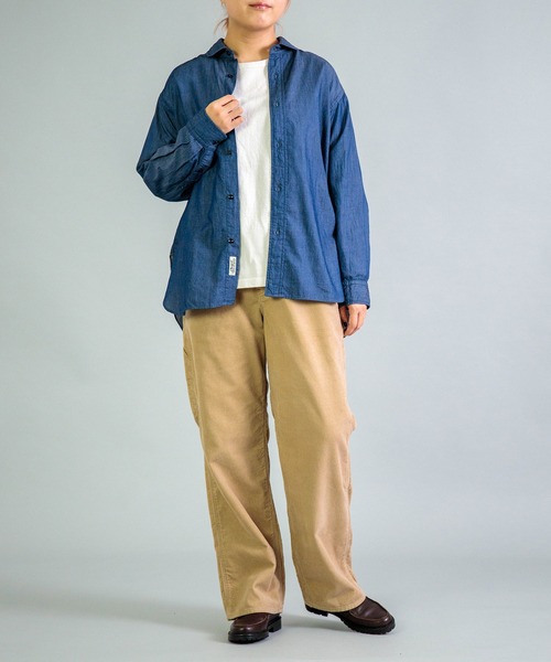 OMNIGOD（オムニゴッド）の「[OMNIGOD womens / オムニゴッド] 3.2oz デニム クラシックラウンドカラーシャツ（シャツ/ブラウス・レディース・ワンウォッシュ・0）」の14枚目の写真