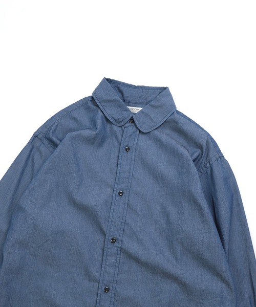 OMNIGOD（オムニゴッド）の「[OMNIGOD womens / オムニゴッド] 3.2oz デニム クラシックラウンドカラーシャツ（シャツ/ブラウス・レディース・ワンウォッシュ・0）」の10枚目の写真