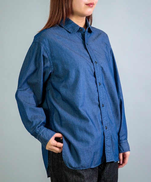 OMNIGOD（オムニゴッド）の「[OMNIGOD womens / オムニゴッド] 3.2oz デニム クラシックラウンドカラーシャツ（シャツ/ブラウス・レディース・ワンウォッシュ・0）」の11枚目の写真