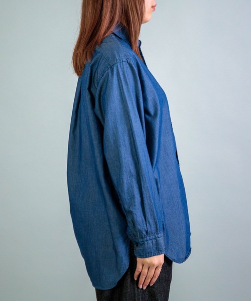 OMNIGOD（オムニゴッド）の「[OMNIGOD womens / オムニゴッド] 3.2oz デニム クラシックラウンドカラーシャツ（シャツ/ブラウス・レディース・ワンウォッシュ・0）」の5枚目の写真