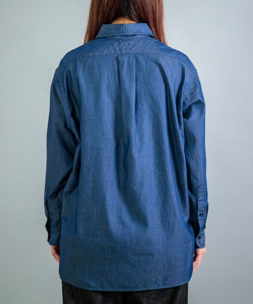 OMNIGOD（オムニゴッド）の「[OMNIGOD womens / オムニゴッド] 3.2oz デニム クラシックラウンドカラーシャツ（シャツ/ブラウス・レディース・ワンウォッシュ・0）」の6枚目の写真