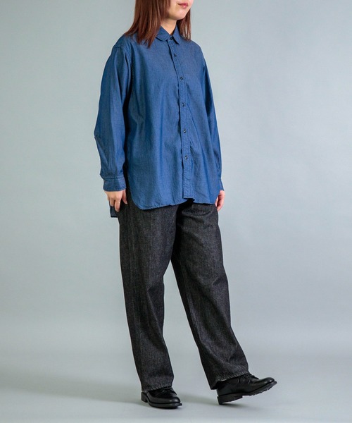OMNIGOD（オムニゴッド）の「[OMNIGOD womens / オムニゴッド] 3.2oz デニム クラシックラウンドカラーシャツ（シャツ/ブラウス・レディース・ワンウォッシュ・0）」の13枚目の写真