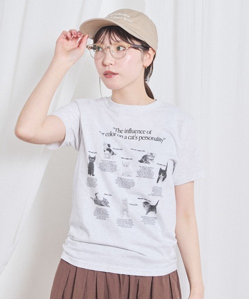 fig London(フィグロンドン)の「cat studies kids Tshirt(Tシャツ/カットソー・レディース・グレー・FREE)」の6枚目の写真