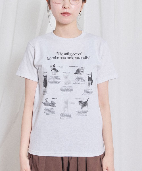 fig London(フィグロンドン)の「cat studies kids Tshirt(Tシャツ/カットソー・レディース・グレー・FREE)」の13枚目の写真