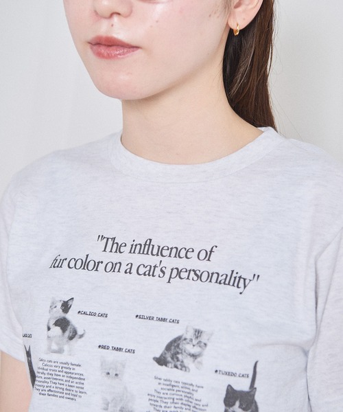 fig London(フィグロンドン)の「cat studies kids Tshirt(Tシャツ/カットソー・レディース・グレー・FREE)」の16枚目の写真
