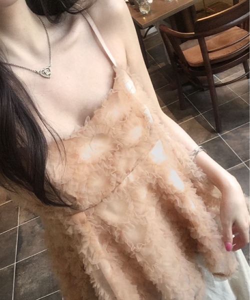 kirakiraShop(キラキラショップ)の「ボリューム チュール キャミソール(キャミソール・レディース・オレンジ系その他/クリーム・FREE)」の14枚目の写真