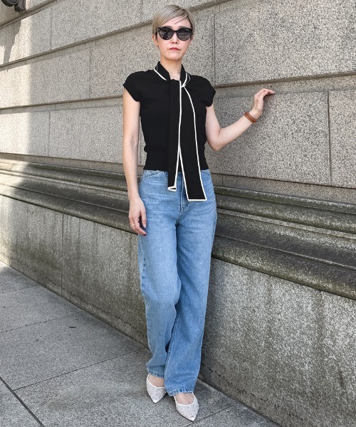 JENNE(ジェンヌ)の「リボンニットトップス(Tシャツ/カットソー・レディース・ホワイト/ブラック/レッド・SMALL/MEDIUM/LARGE)」の13枚目の写真