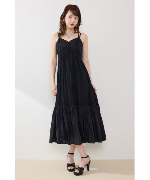 rienda(リエンダ)の「コットンレースティアードキャミワンピース 春服 夏服(ワンピース・レディース・ブラック/レッド/ダークブラウン・FREE)」の14枚目の写真