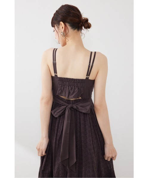 rienda(リエンダ)の「コットンレースティアードキャミワンピース 春服 夏服(ワンピース・レディース・ブラック/レッド/ダークブラウン・FREE)」の7枚目の写真