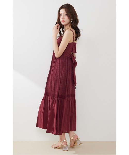 rienda(リエンダ)の「コットンレースティアードキャミワンピース 春服 夏服(ワンピース・レディース・ブラック/レッド/ダークブラウン・FREE)」の22枚目の写真