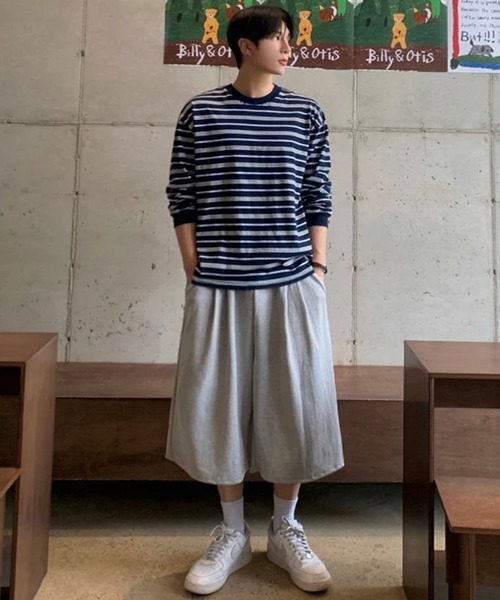 NOWLE(ノウル)の「【NOWLE】レトロボーダー ドロップショルダー プルオーバー ロングスリーブ Tシャツ(Tシャツ/カットソー・メンズ・ネイビー・X-LARGE/LARGE/MEDIUM)」の9枚目の写真