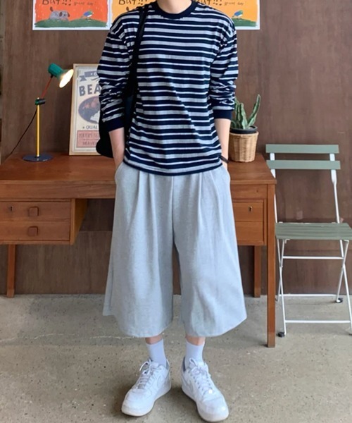 NOWLE(ノウル)の「【NOWLE】レトロボーダー ドロップショルダー プルオーバー ロングスリーブ Tシャツ(Tシャツ/カットソー・メンズ・ネイビー・X-LARGE/LARGE/MEDIUM)」の10枚目の写真