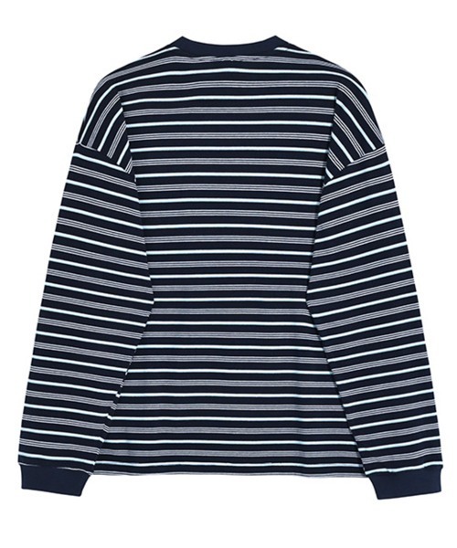 NOWLE(ノウル)の「【NOWLE】レトロボーダー ドロップショルダー プルオーバー ロングスリーブ Tシャツ(Tシャツ/カットソー・メンズ・ネイビー・X-LARGE/LARGE/MEDIUM)」の3枚目の写真