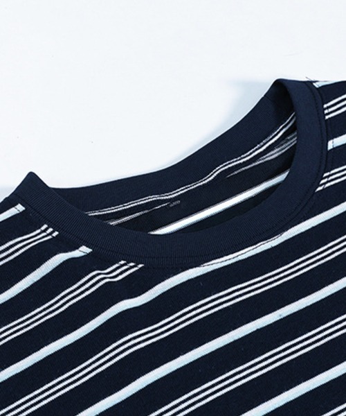NOWLE(ノウル)の「【NOWLE】レトロボーダー ドロップショルダー プルオーバー ロングスリーブ Tシャツ(Tシャツ/カットソー・メンズ・ネイビー・X-LARGE/LARGE/MEDIUM)」の4枚目の写真