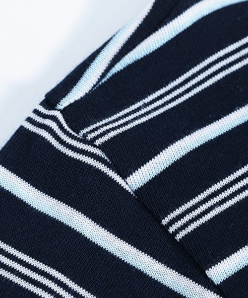 NOWLE(ノウル)の「【NOWLE】レトロボーダー ドロップショルダー プルオーバー ロングスリーブ Tシャツ(Tシャツ/カットソー・メンズ・ネイビー・X-LARGE/LARGE/MEDIUM)」の5枚目の写真