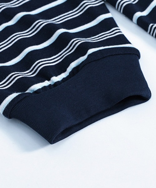 NOWLE(ノウル)の「【NOWLE】レトロボーダー ドロップショルダー プルオーバー ロングスリーブ Tシャツ(Tシャツ/カットソー・メンズ・ネイビー・X-LARGE/LARGE/MEDIUM)」の6枚目の写真