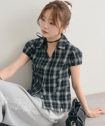 s_m17 セレクト/IVO》シャーリングシェイプシャツ（シャツ/ブラウス 